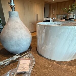 Cassius Table Lamp with off-white linen Shade